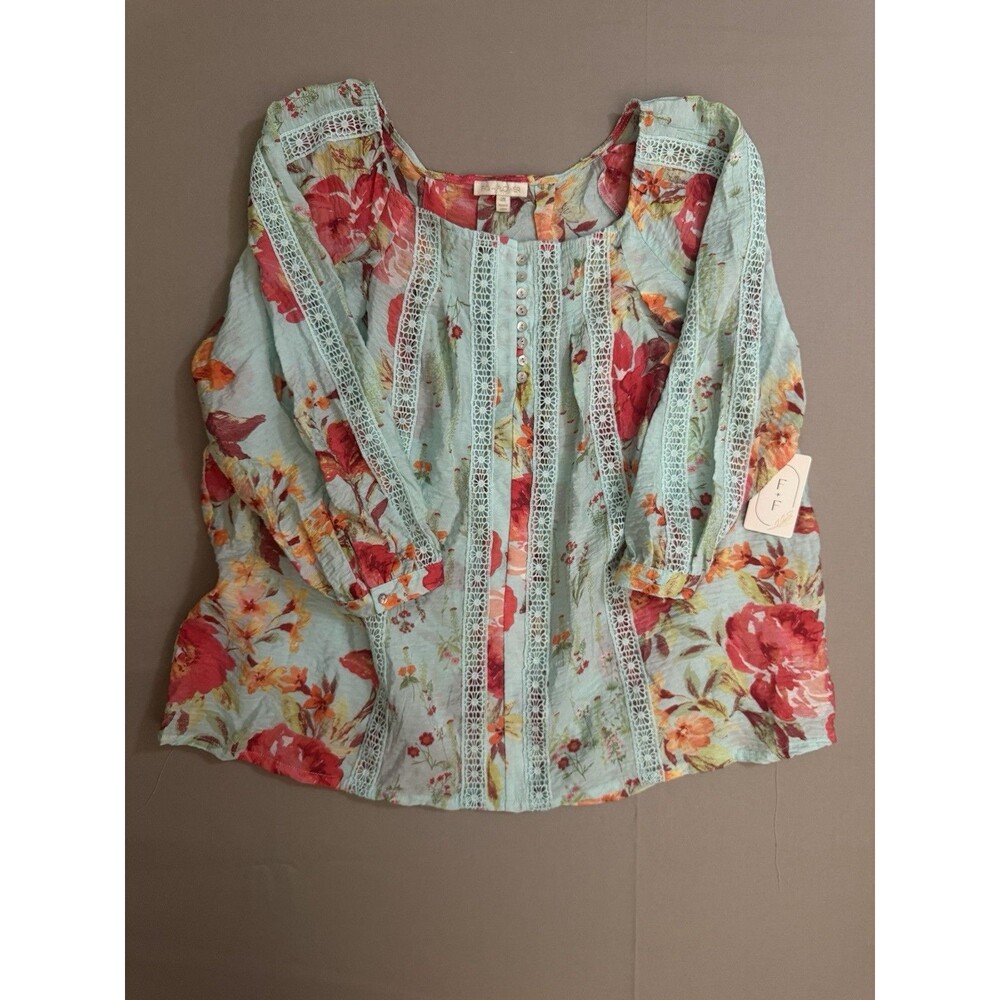 Womens Fig and Flower Boho Top